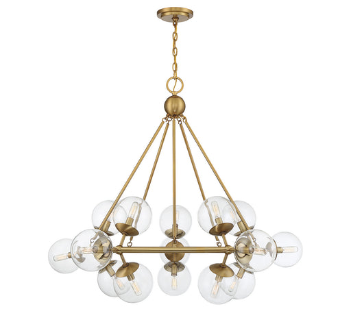 Orion 15 Light Chandelier Warm Brass
