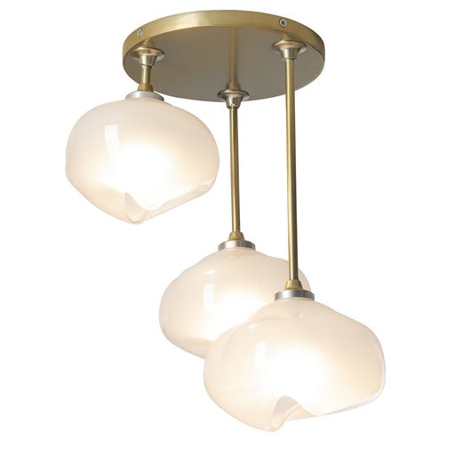 Ume Three Light Semi-Flush Mount Modern Brass