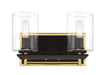 Metropolitan - N1852-707 - Two Light Bath Bar - Sable Point - Sand Black With Honey Gold