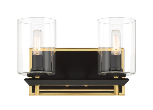 Metropolitan - N1852-707 - Two Light Bath Bar - Sable Point - Sand Black With Honey Gold