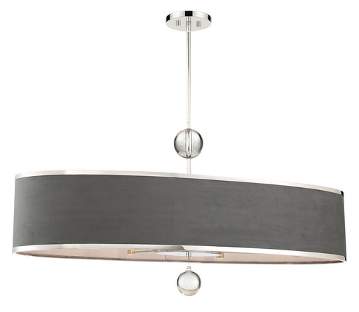 Luxour Six Light Island Pendant Polished Nickel