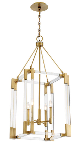Prima Vista Four Light Pendant Aged Antique Brass