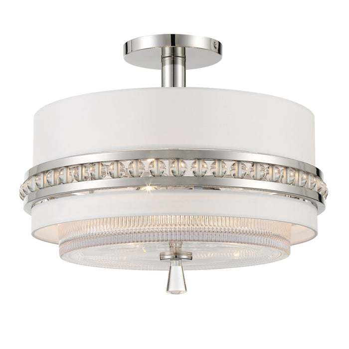 Metropolitan - N7383-613 - Three Light Convertible Semi Flush / Pendant - Sutton by Robin Baron - Polished Nickel