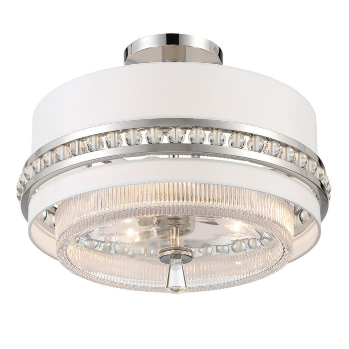 Metropolitan - N7383-613 - Three Light Convertible Semi Flush / Pendant - Sutton by Robin Baron - Polished Nickel