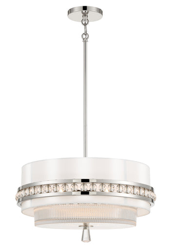 Sutton by Robin Baron Three Light Convertible Semi Flush / Pendant Polished Nickel