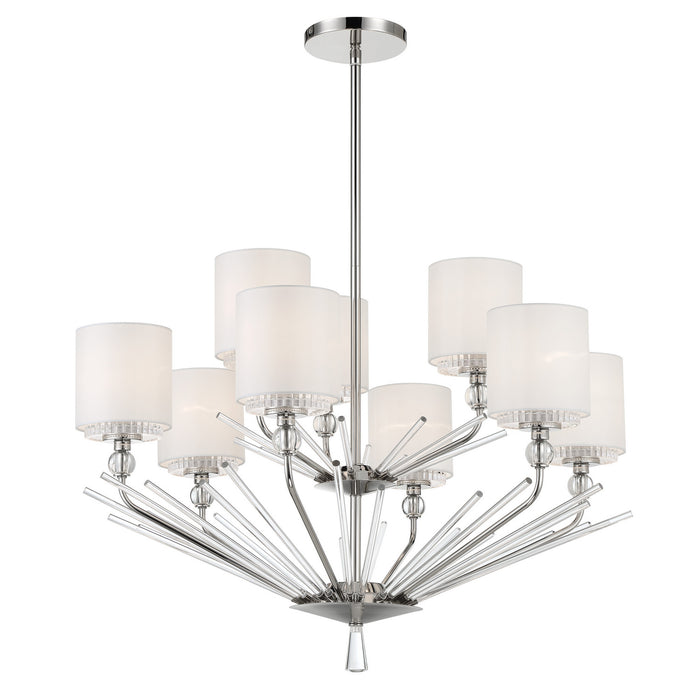 Metropolitan - N7389-613 - Nine Lights Chandelier - Sutton by Robin Baron - Polished Nickel