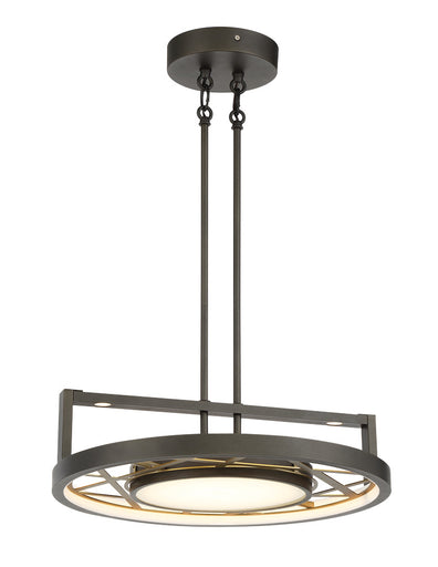 Tribeca by Robin Baron LED Convertible Semi Flush / Pendant Smoked Iron And Soft Brass