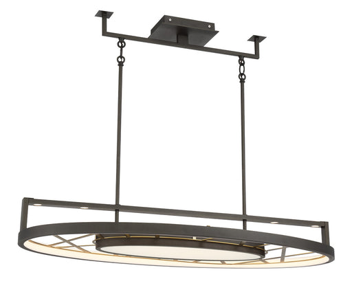 Tribeca by Robin Baron LED Island Pendant Smoked Iron And Soft Brass
