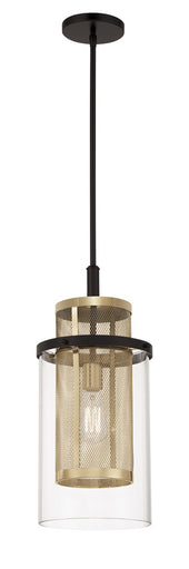 Soho by Robin Baron One Light Mini Pendant Coal And Soft Brass