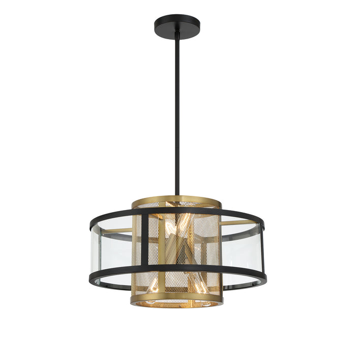 Metropolitan - N7814-726 - Four Light Convertible Semi Flush / Pendant - Soho by Robin Baron - Coal And Soft Brass