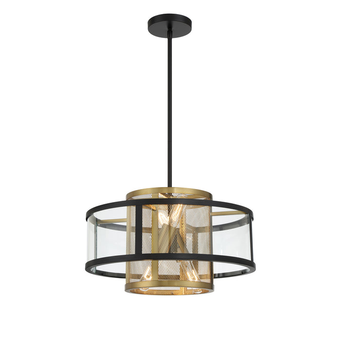 Metropolitan - N7814-726 - Four Light Convertible Semi Flush / Pendant - Soho by Robin Baron - Coal And Soft Brass