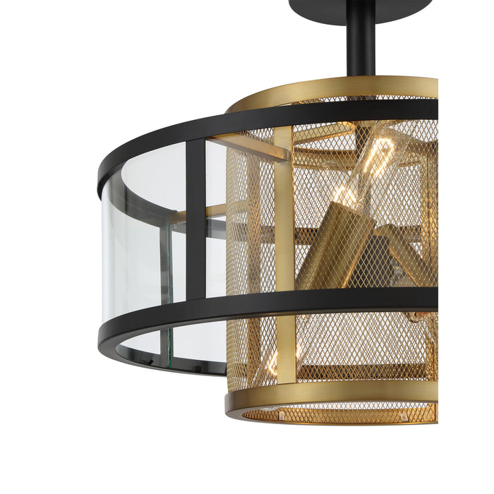 Metropolitan - N7814-726 - Four Light Convertible Semi Flush / Pendant - Soho by Robin Baron - Coal And Soft Brass