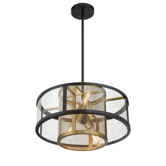 Metropolitan - N7814-726 - Four Light Convertible Semi Flush / Pendant - Soho by Robin Baron - Coal And Soft Brass