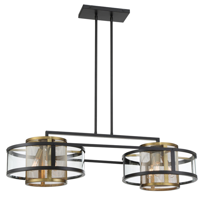 Metropolitan - N7819-726 - Six Light Island Pendant - Soho by Robin Baron - Coal And Soft Brass