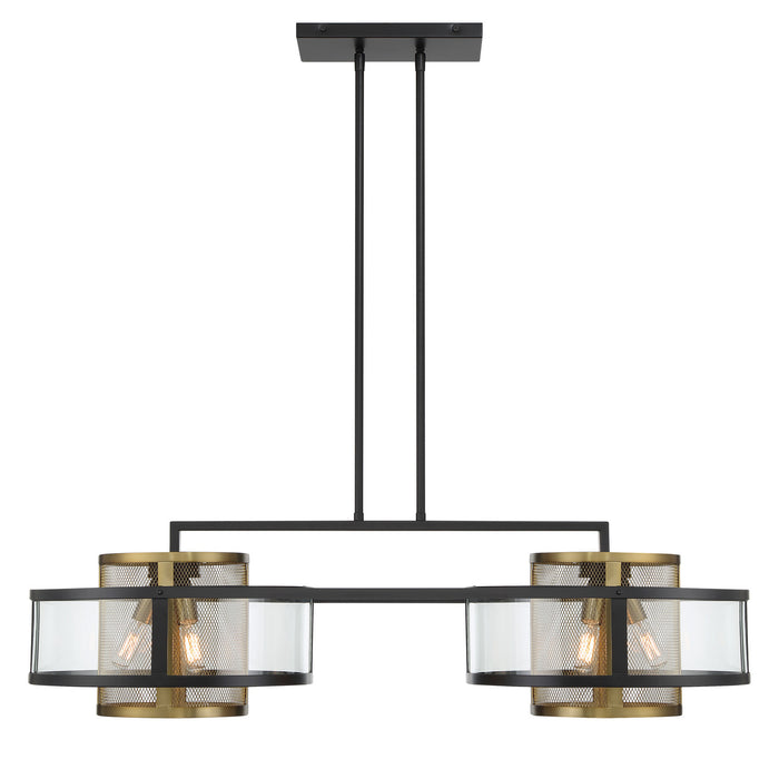 Metropolitan - N7819-726 - Six Light Island Pendant - Soho by Robin Baron - Coal And Soft Brass