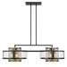 Metropolitan - N7819-726 - Six Light Island Pendant - Soho by Robin Baron - Coal And Soft Brass