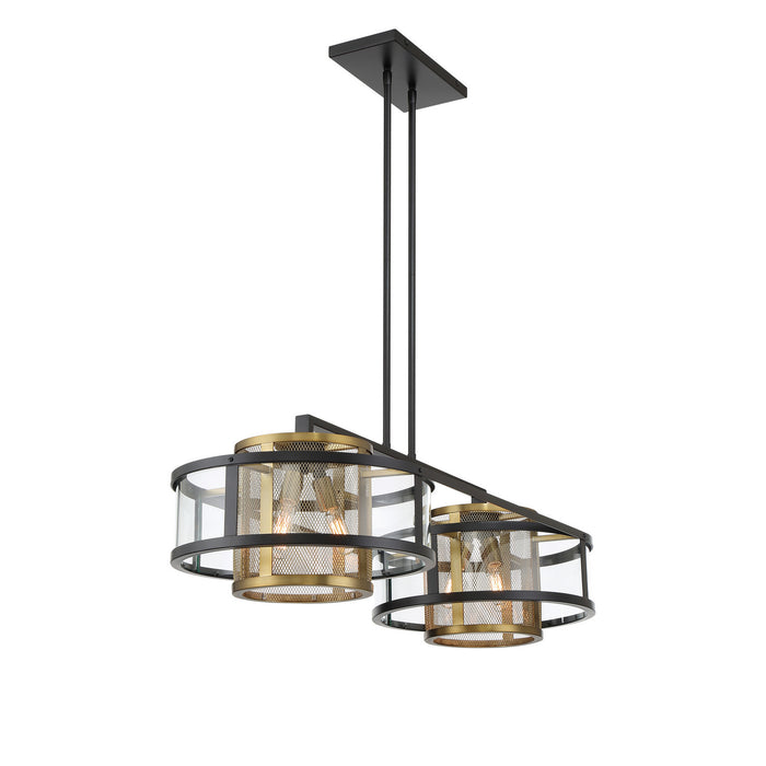 Metropolitan - N7819-726 - Six Light Island Pendant - Soho by Robin Baron - Coal And Soft Brass