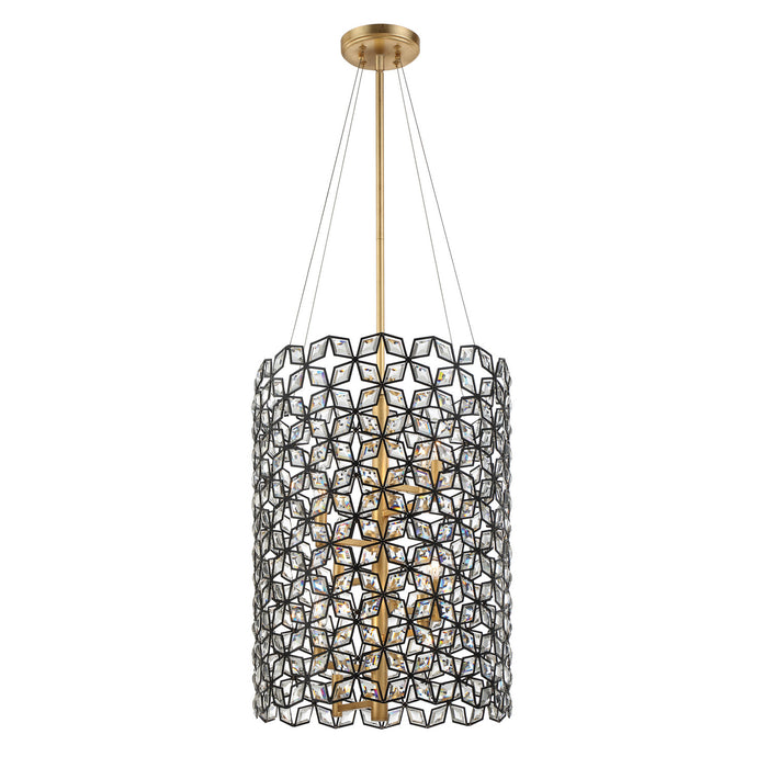 Metropolitan - N7847-711 - Eight Light Foyer Pendant - Brookcrest - Sand Coal With Gold Highlights