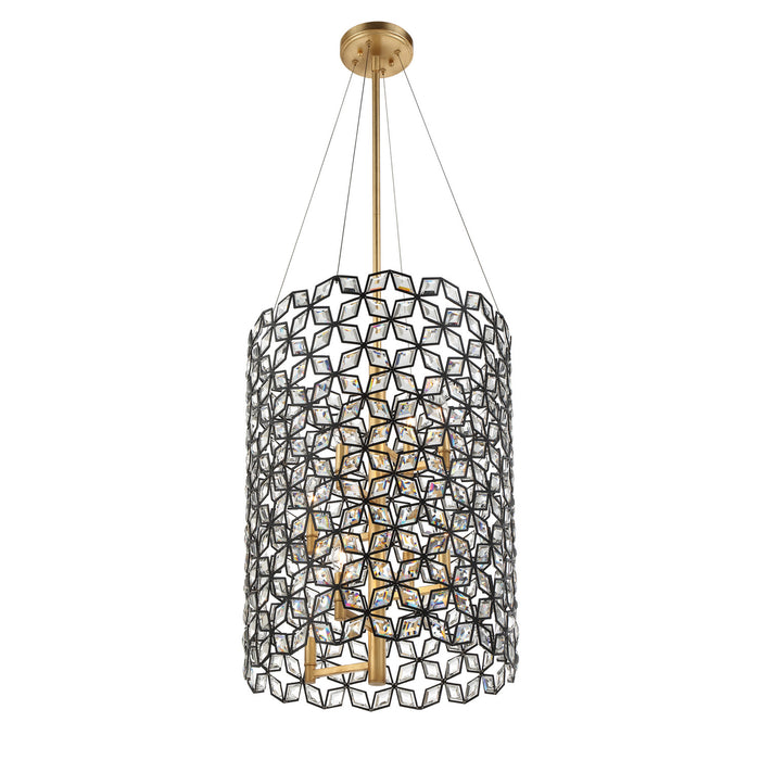 Metropolitan - N7847-711 - Eight Light Foyer Pendant - Brookcrest - Sand Coal With Gold Highlights