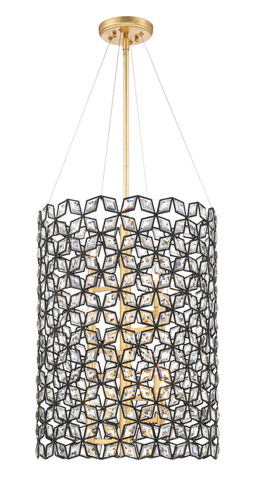 Metropolitan - N7847-711 - Eight Light Foyer Pendant - Brookcrest - Sand Coal With Gold Highlights