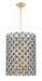 Metropolitan - N7847-711 - Eight Light Foyer Pendant - Brookcrest - Sand Coal With Gold Highlights