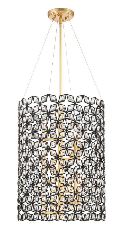 Metropolitan - N7847-711 - Eight Light Foyer Pendant - Brookcrest - Sand Coal With Gold Highlights