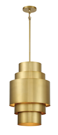 SpyGlass Terrace Three Light Pendant Soft Brass
