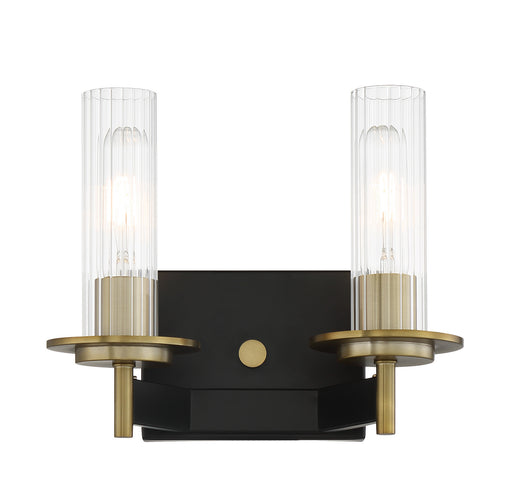 Baldwin Park Two Light Bath Coal And Soft Brass