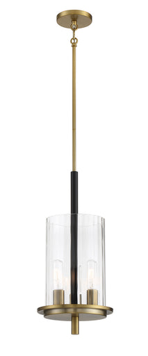 Baldwin Park Three Light Pendant Coal And Soft Brass