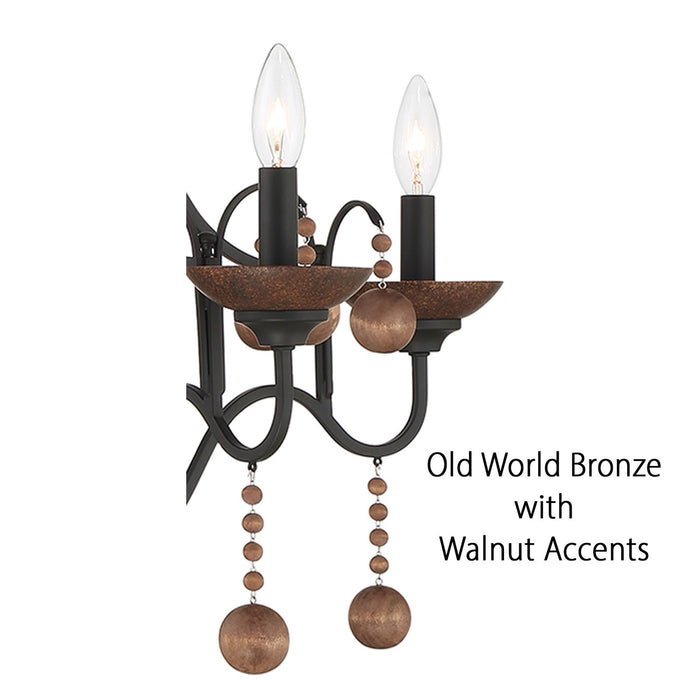 Minka-Lavery - 2669-723 - Nine Light Chandelier - Colonial Charm - Old World Bronze w/Walnut