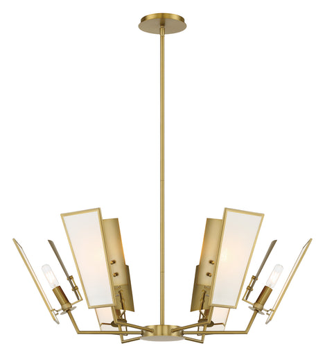 Ricochet Six Light Chandelier Soft Brass