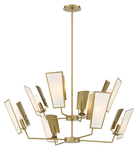 Ricochet Eight Light Chandelier Soft Brass