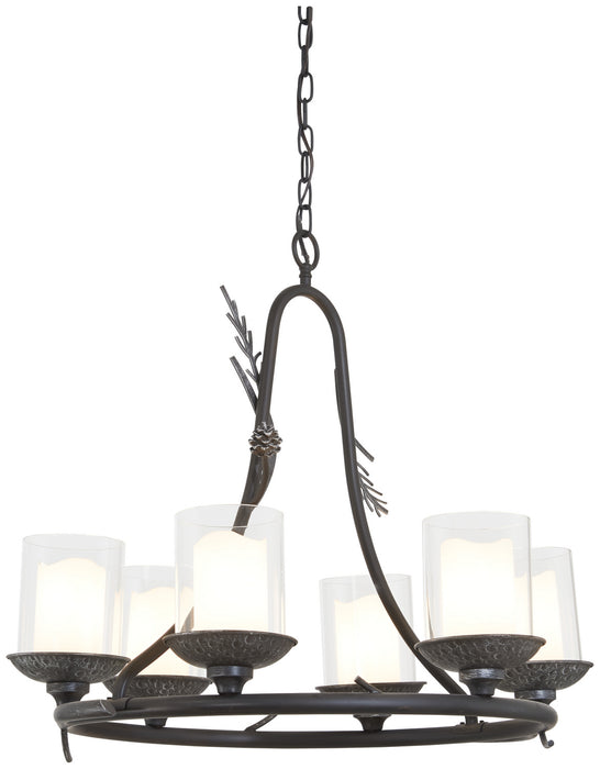 Minka-Lavery - 2756-694 - Six Light Chandelier - Ponderosa Ridge - Weathered Spruce w/Silver Highlights