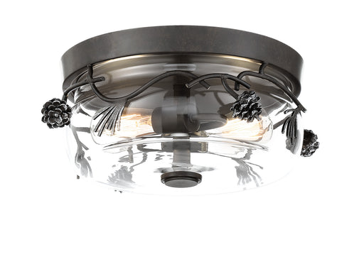 Minka-Lavery - 2759-694 - Two Light Flush Mount - Ponderosa Ridge - Weathered Spruce w/Silver Highlights