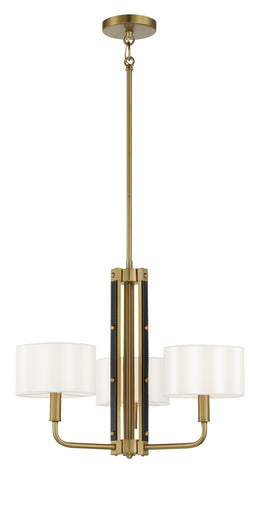 Chelsea by Robin Baron Three Light Chandelier Soft Brass
