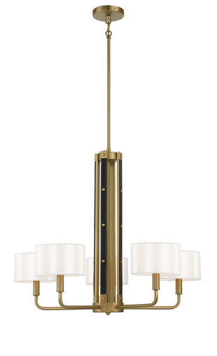 Chelsea by Robin Baron Five Light Chandelier Soft Brass