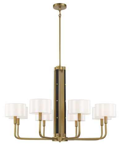 Chelsea by Robin Baron Eight Light Chandelier Soft Brass