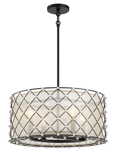 Sheer Elegance Four Light Convertible Pendant Coal