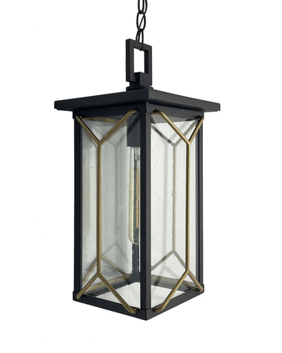 Hillside Manor One Light Chain Hung Sand Coal And Mystic Gold