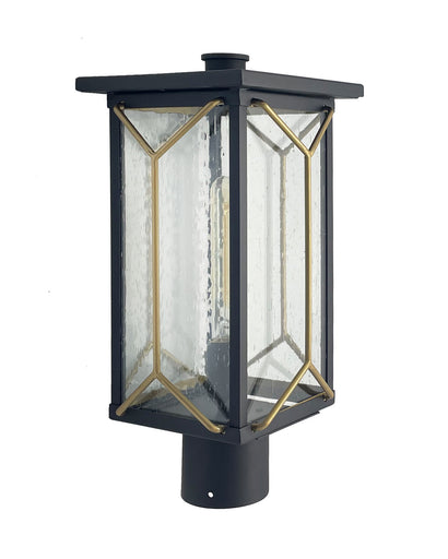 Hillside Manor One Light Outdoor Post Mount Sand Coal And Mystic Gold