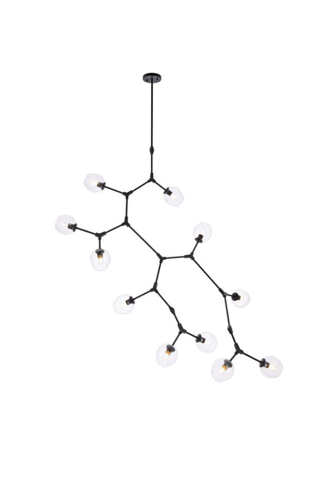 Cavoli 11 Light Chandelier Black-Large Chandeliers-Elegant Lighting-Lighting Design Store