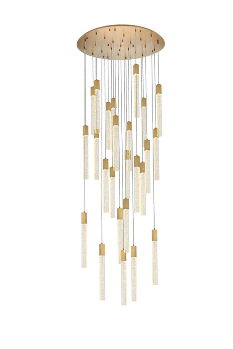 Weston 25 Light Pendant Satin Gold-Pendants-Elegant Lighting-Lighting Design Store