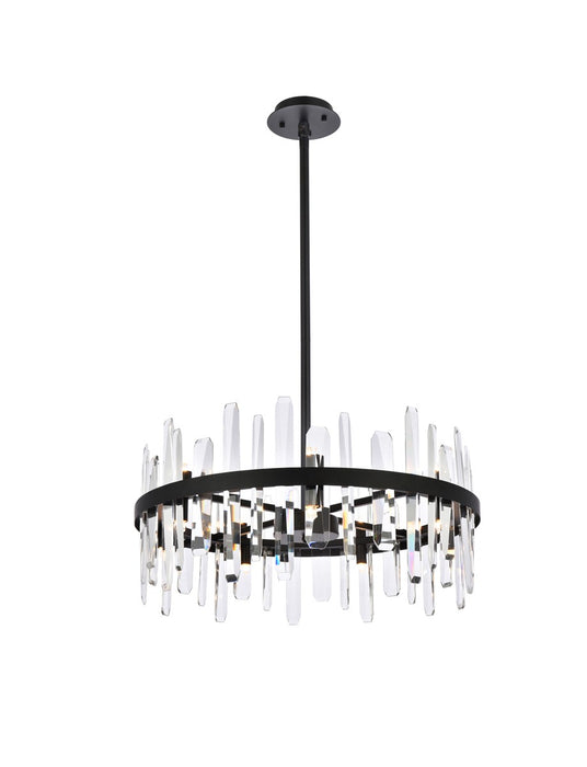 Serena 14 Light Pendant Black-Mid. Chandeliers-Elegant Lighting-Lighting Design Store