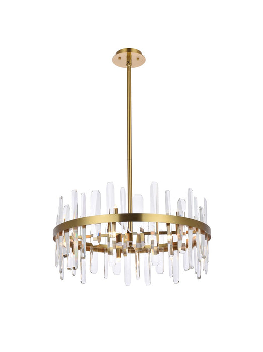 Serena 14 Light Pendant Satin Gold-Mid. Chandeliers-Elegant Lighting-Lighting Design Store
