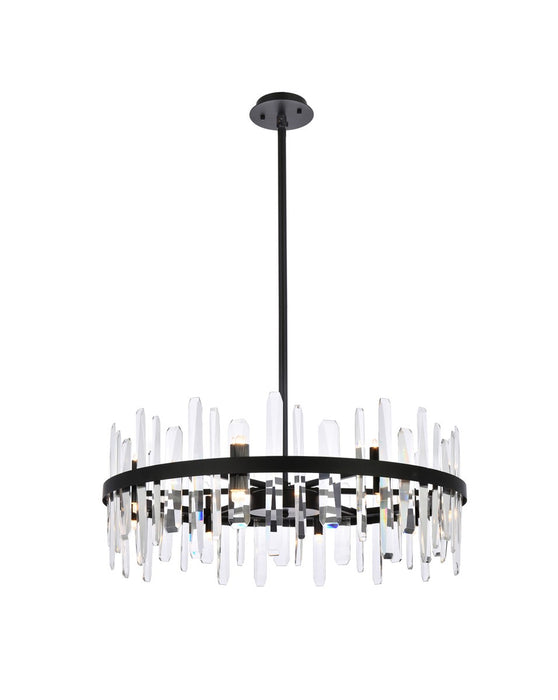Serena 16 Light Chandelier Black-Mid. Chandeliers-Elegant Lighting-Lighting Design Store