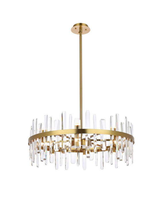 Serena 16 Light Chandelier Satin Gold-Mid. Chandeliers-Elegant Lighting-Lighting Design Store