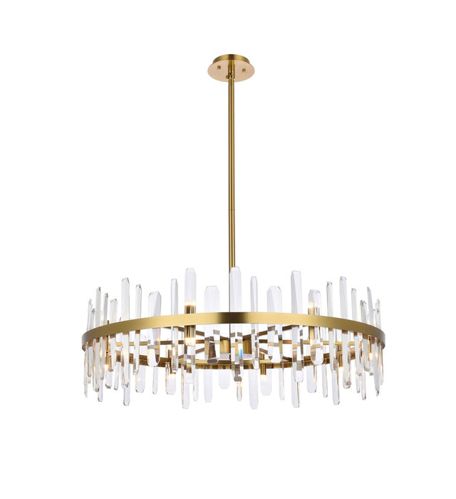 Serena 16 Light Chandelier Satin Gold-Large Chandeliers-Elegant Lighting-Lighting Design Store