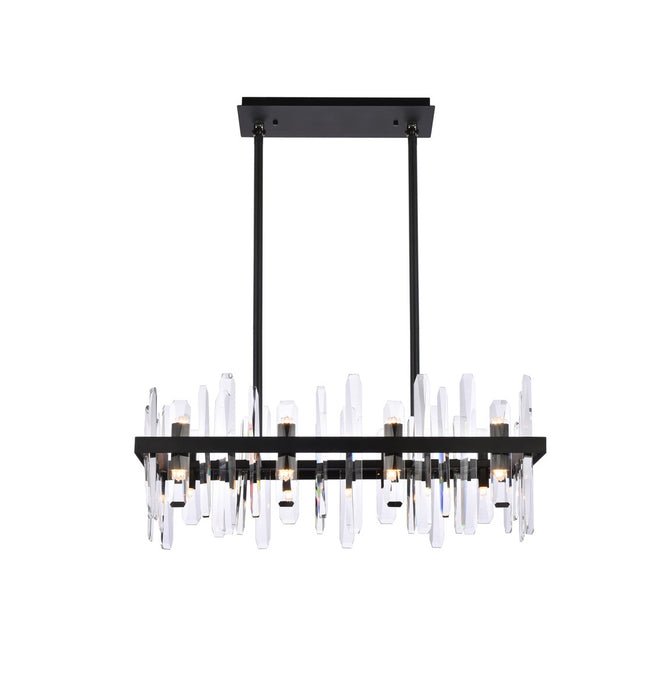 Serena 16 Light Chandelier Black-Mid. Chandeliers-Elegant Lighting-Lighting Design Store