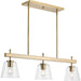 Progress Lighting - P400298-163 - Three Light Linear Island Chandelier - Saffert - Vintage Brass