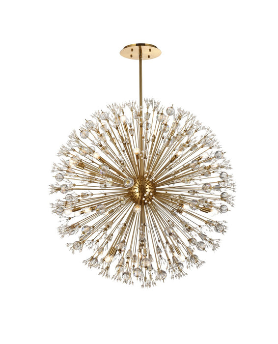 Vera 34 Light Pendant Gold-Large Chandeliers-Elegant Lighting-Lighting Design Store
